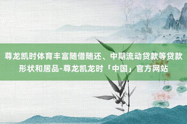 尊龙凯时体育丰富随借随还、中期流动贷款等贷款形状和居品-尊龙凯龙时「中国」官方网站