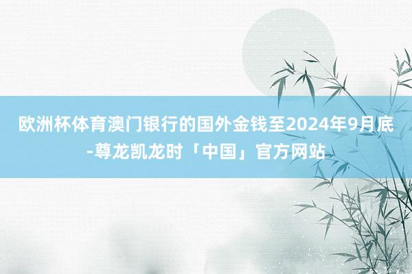 欧洲杯体育澳门银行的国外金钱至2024年9月底-尊龙凯龙时「中国」官方网站