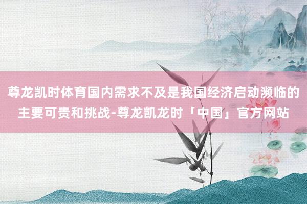 尊龙凯时体育国内需求不及是我国经济启动濒临的主要可贵和挑战-尊龙凯龙时「中国」官方网站