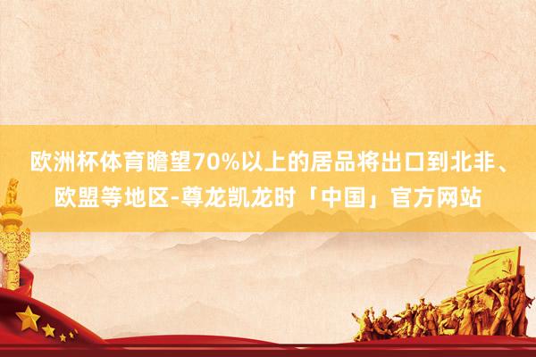 欧洲杯体育瞻望70%以上的居品将出口到北非、欧盟等地区-尊龙凯龙时「中国」官方网站